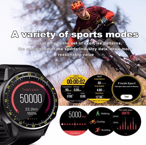 sport smart watch with dual camera bluetooth sim card compass smartwatch for ios & android